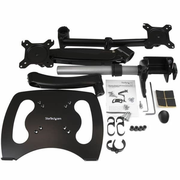 Skærm bord støtte Startech ARMUNONB 27" Sort Aluminium, Sort