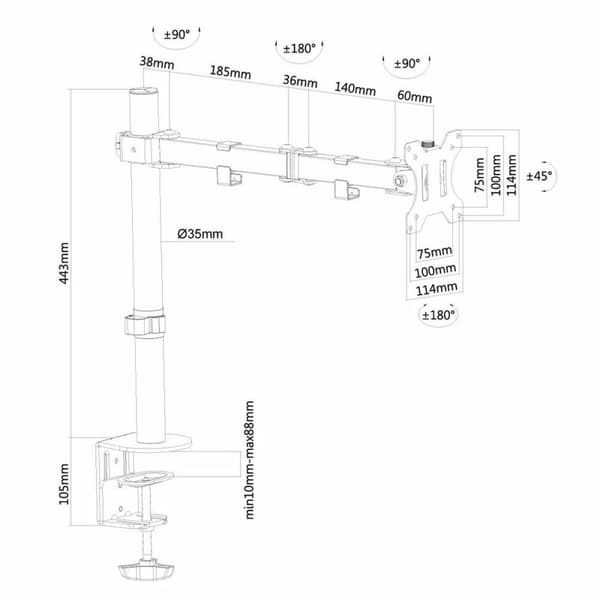 Skærm bord støtte Neomounts FPMA-D550BLACK