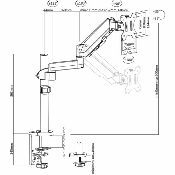 Skærm bord støtte V7 DM1TA-1E 17" 32"