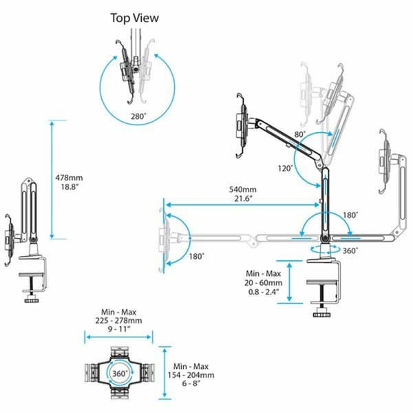 Tablet-holder 360º Startech ARMTBLTIW Hvid (1)