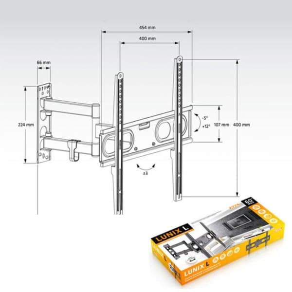 TV-holder Axil AC0592E 26"-60" 30 Kg 60" 26" 30 Kg