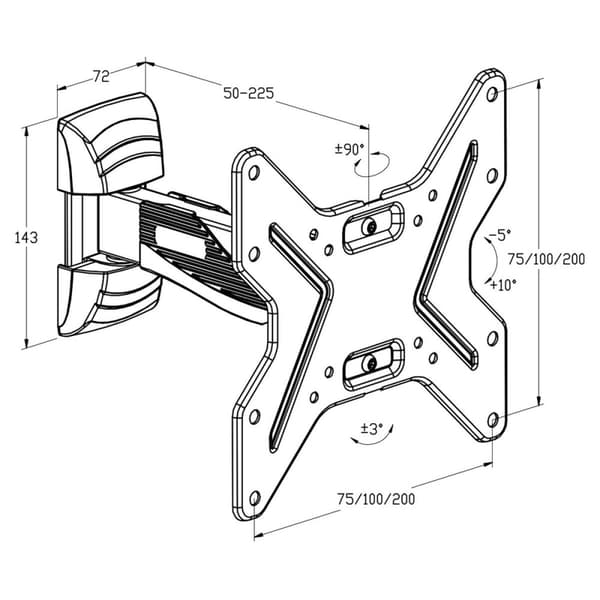 TV-holder TM Electron 26"-40" 25 kg