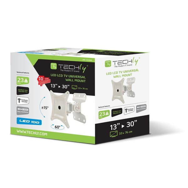 Techly ICA-LCD 201WH TV-fäste 76,2 cm (30") Vit