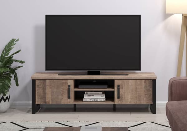 Emile TV-bord 2 dører, 2 hyller, eik dekor.