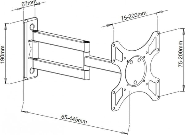 Techly 19-37" vægbeslag til LED LCD TV Tilt 3 led Sort" ICA-LCD 2903