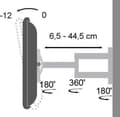 Miniatyrbillede 4 af 9: Techly 19-37" vægbeslag til LED LCD TV Tilt 3 led Sort" ICA-LCD 2903