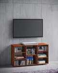 Miniatyrbild 3 av 3: Fetino TV möbel 8 hyllor nötsträd dekor.