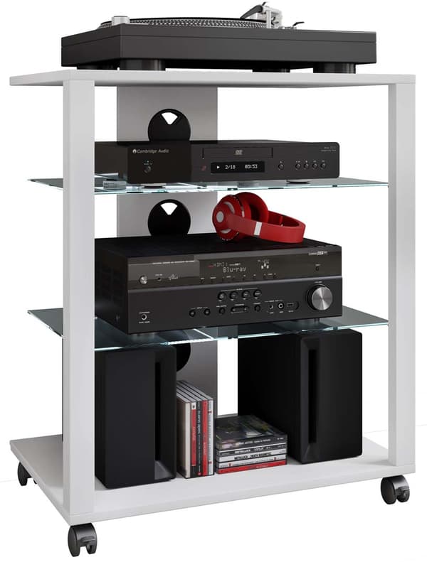 FolasR Hifi møbel 3 hyller hvit.