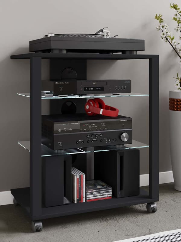 FolasR Hifi møbel 3 hyller svart.
