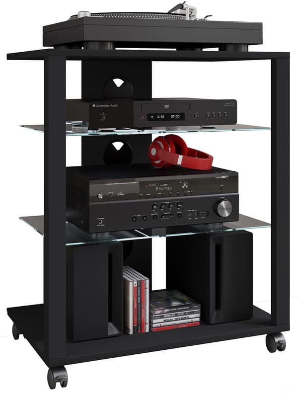 FolasR Hifi møbel 3 hyller svart.