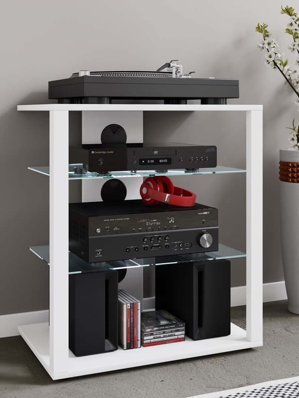 Folas Hifi møbel 3 hyller hvit.