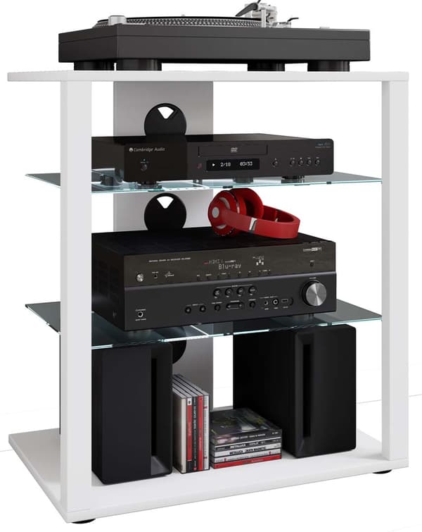 Folas Hifi møbel 3 hyller hvit.
