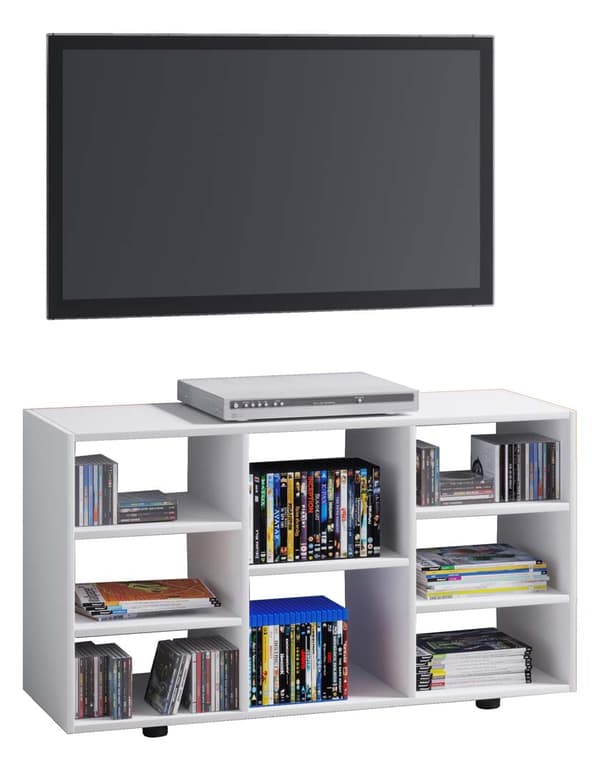Fetino TV-bord 8 hyller hvit.