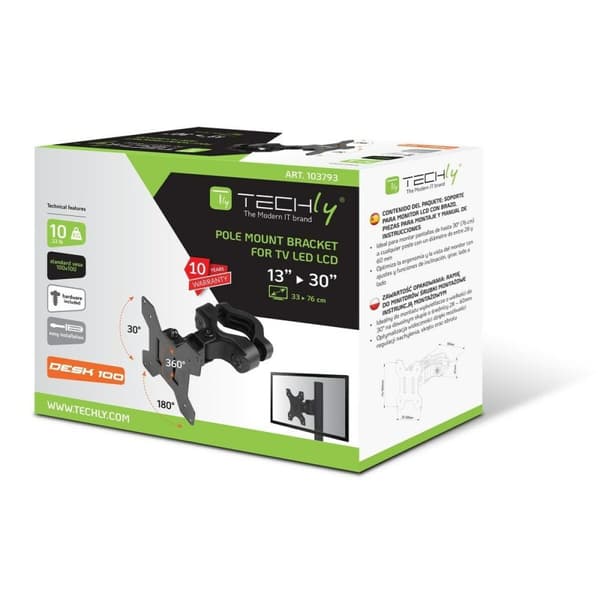 TV-holder Techly ICALCD100BK 30" 10 kg