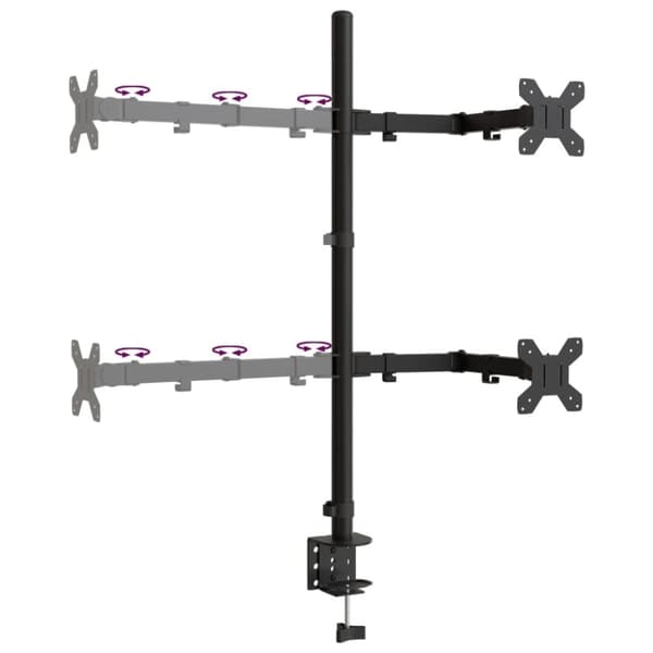 vidaXL Skjermfeste svart stål VESA 75/100 mm
