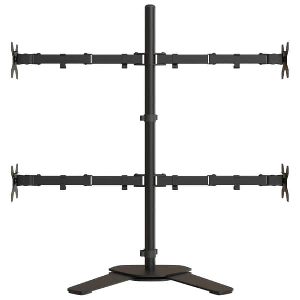 vidaXL Skärmfäste för 4 skärmar svart stål VESA 75/100 mm