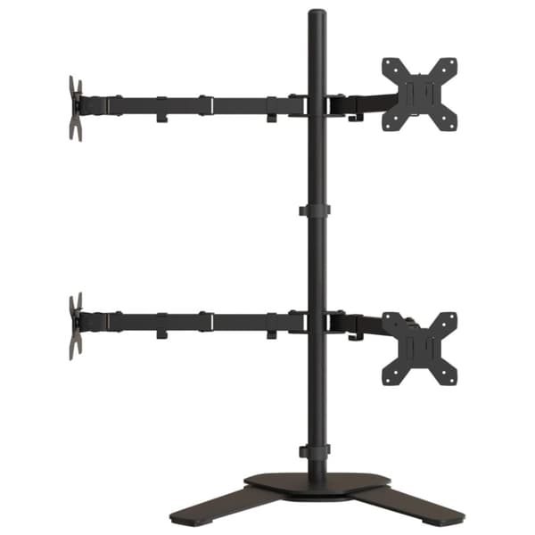 vidaXL Skärmfäste för 4 skärmar svart stål VESA 75/100 mm
