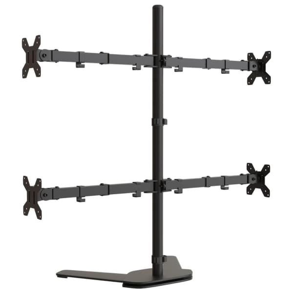 vidaXL Skärmfäste för 4 skärmar svart stål VESA 75/100 mm