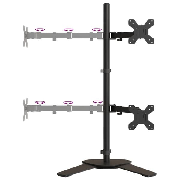 vidaXL Skärmfäste för 4 skärmar svart stål VESA 75/100 mm