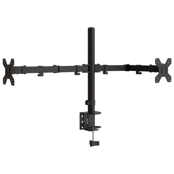 vidaXL dobbelt skærmstativ VESA 75/100 mm stål sort