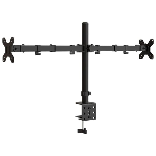 vidaXL dobbelt skærmstativ VESA 75/100 mm stål sort