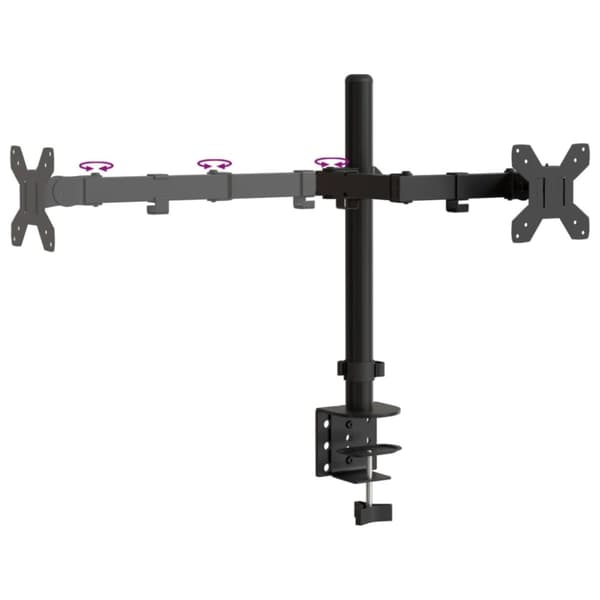 vidaXL dobbelt skærmstativ VESA 75/100 mm stål sort