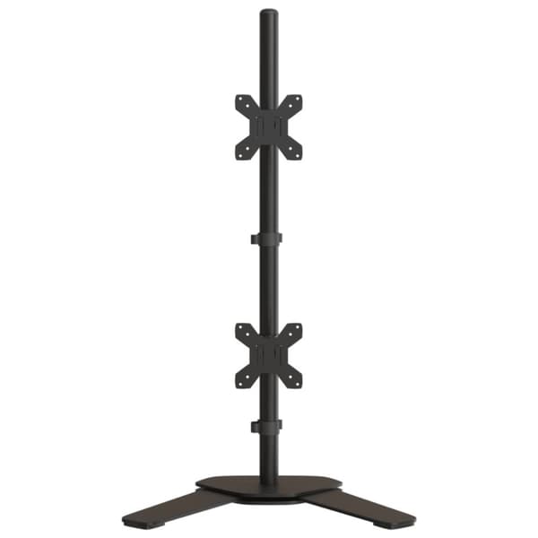 vidaXL Skärmfäste för 2 skärmar svart stål VESA 75/100 mm