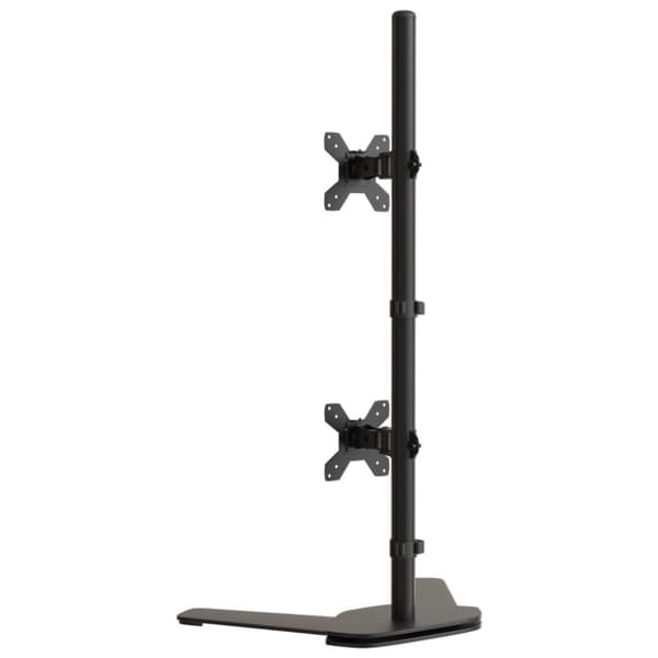vidaXL Skärmfäste för 2 skärmar svart stål VESA 75/100 mm