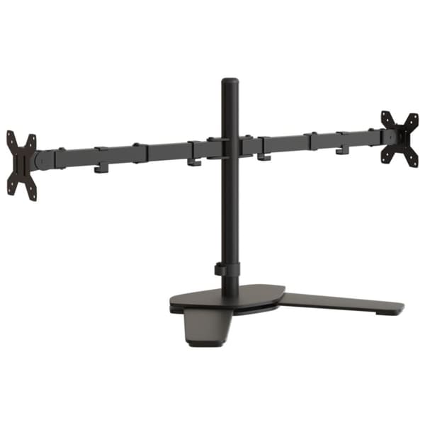 vidaXL Dobbelt skjermstativ svart stål VESA 75/100 mm