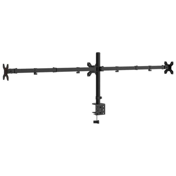 vidaXL Skärmfäste för 3 skärmar svart stål VESA 75/100 mm