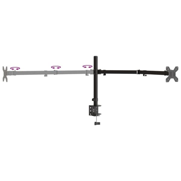 vidaXL Skärmfäste för 3 skärmar svart stål VESA 75/100 mm