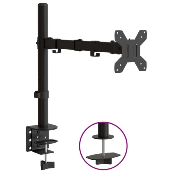 vidaXL Skjermfeste svart stål VESA 75/100 mm