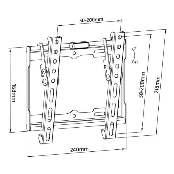Maclean lutande TV-fäste, VESA max 200x200, 13-42", upp till 25 kg, svart, MC-942