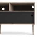 Miniatyrbild 5 av 10: Penny TV möbel 2 skjutdörrar och 3 fack hickorymönstrad och mattsvart.