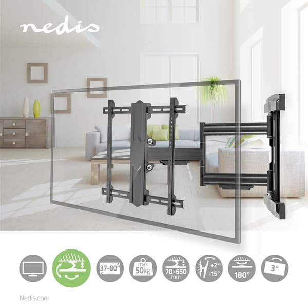 Nedis TVWM6550BK TV mounts LED / LCD / PLASMA TV / 37-80"/ Max 50kg
