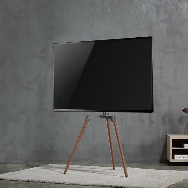 NEDIS podlahový TV stojan/ 50 - 65"/ 35 kg/ Skandinávské Provedení/ Otočné/ Protiskluzový popruh/ Snap-lock/ černý