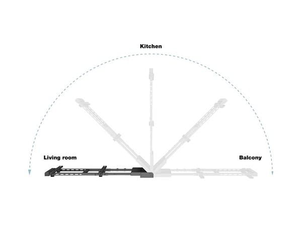 Multibrackets M Motorized Swing Mount X-Large (RF) | VESA 200x200-600x400 | Max 50kg | Black Sort