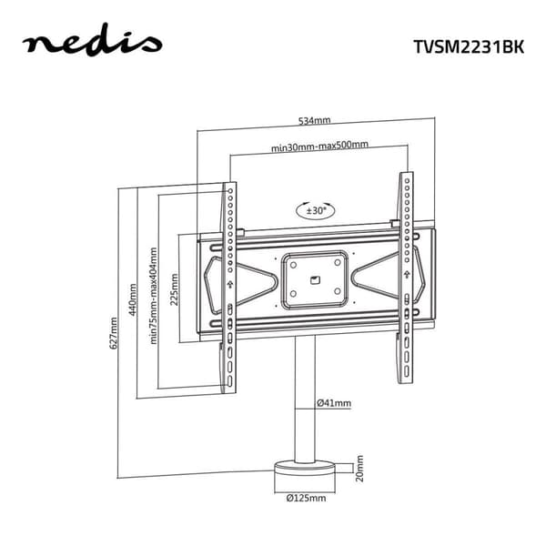 Nedis TVSM2231BK Table mount for TV up to 32-55" Sort