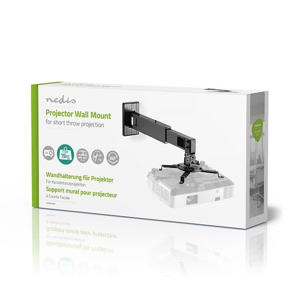 Nedis PJWM200BK Projector Wall Mount 360 ° / Max 15kg / 54-320 mm