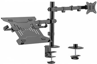 Monitora stiprinājums Gembird Adjustable Desk Mount with Monitor Arm and Notebook Tray Sort