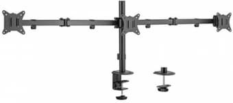 Monitora stiprinājums Gembird Adjustable Desk 3-display Mounting Arm 17”-27” Sort