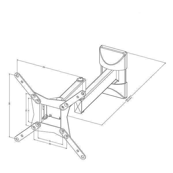 NEDIS nástěnný držák pro LCD a TV/ 10 - 32"/ nosnost 30 kg/ náklon ± 15°/ otáčení 180°/ kloubový (3 klouby)