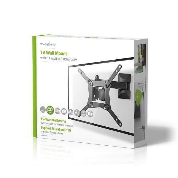 NEDIS nástěnný držák pro LCD a TV/ 10 - 32"/ nosnost 30 kg/ náklon ± 15°/ otáčení 180°/ kloubový (3 klouby)