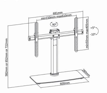 Nedis Universal LCD / LED / "32 - 65'' TV Holder (45kg max) Black Svart