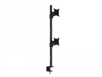 Multibrackets M VESA Deskmount Officeline Dual Vertical Black | VESA 75x75-100x100 | Max 8kg | Desk clamp | Black Sort