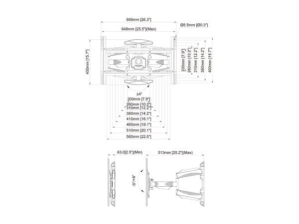 Multibrackets MB-2314 TV mounts up to 70" / 30kg