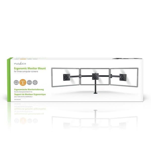 Nedis ERGOTMM100BK Table mount for 3 monitor up to 14-24 "