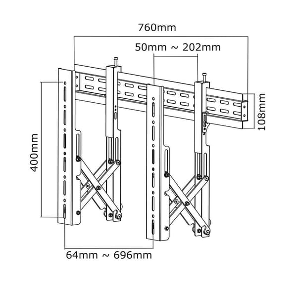 Neomounts Wall mount | LED-VW1000BLACK Videowall wall mount | 40-75 " | Maximum weight (capacity) 50 kg | Black