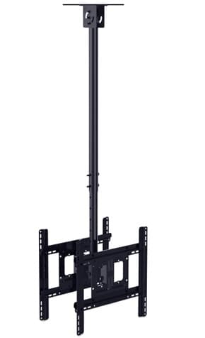 Multibrackets M Public Ceilingmount Medium Back to Back Black 3000 | Fixed 3130mm | VESA 100x100-400x400 | Max 60kg | Black Sort