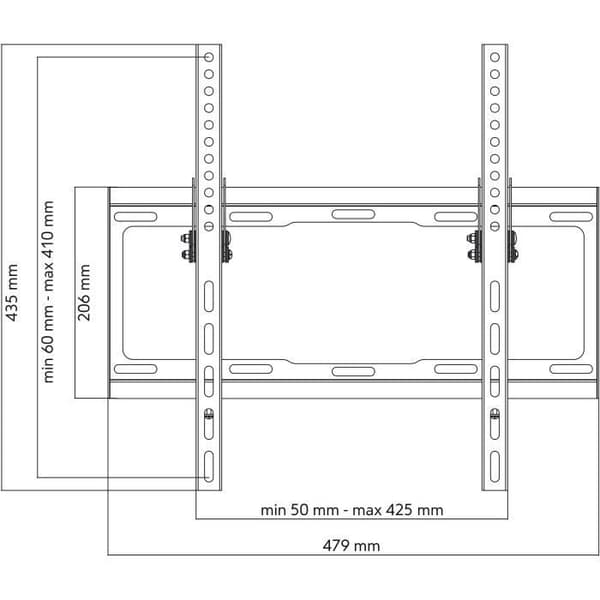 ONE FOR ALL WM2421 - Väggfäste med 15° lutningsjustering för TV-apparater från 32 till 65" (81 till 165 cm) - Svart